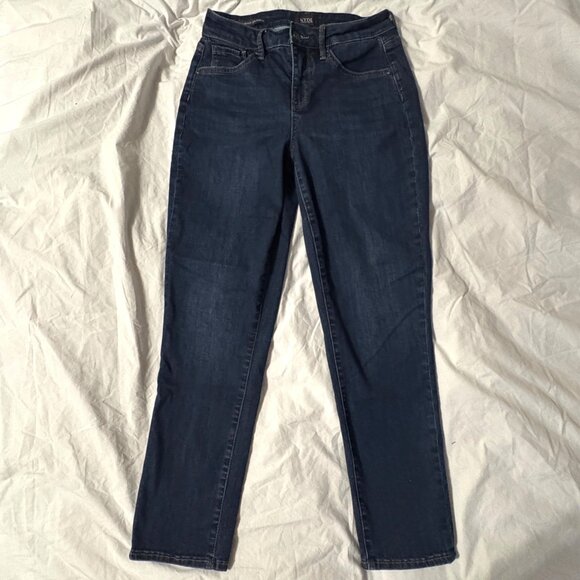 EXCELLENT NYDJ Margot Girlfriend Jeans Rapture Relaxed Slim Fit Dark Denim SZ 4 - Picture 12 of 13